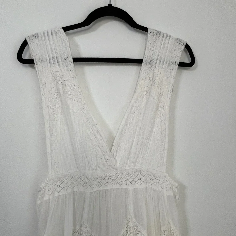 Free People Intimately Tunic Boho Lace Gauze Beach Cottagecore White Womens SP - Picture 7 of 11